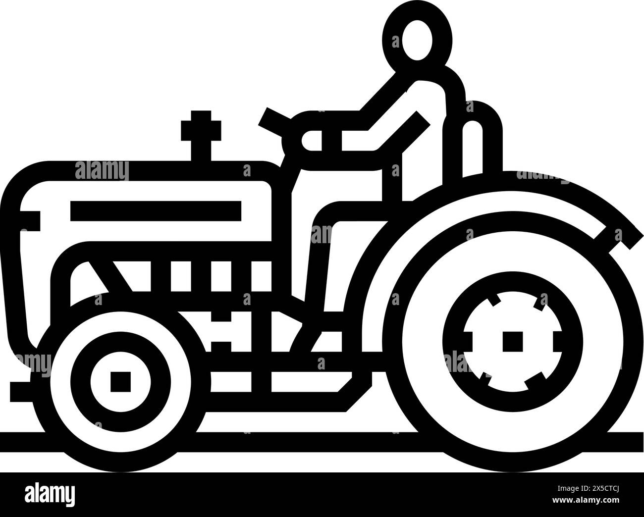 tractor farmer line icon vector illustration Stock Vector Image & Art ...