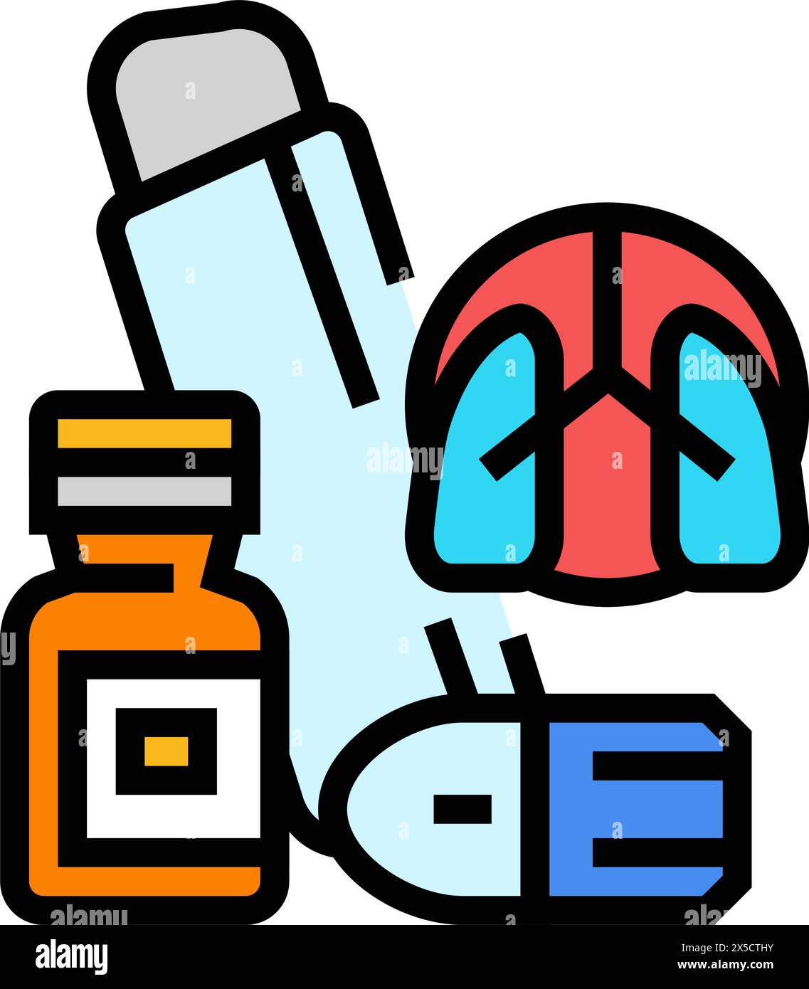 bronchodilators medicines pharmacy color icon vector illustration Stock ...