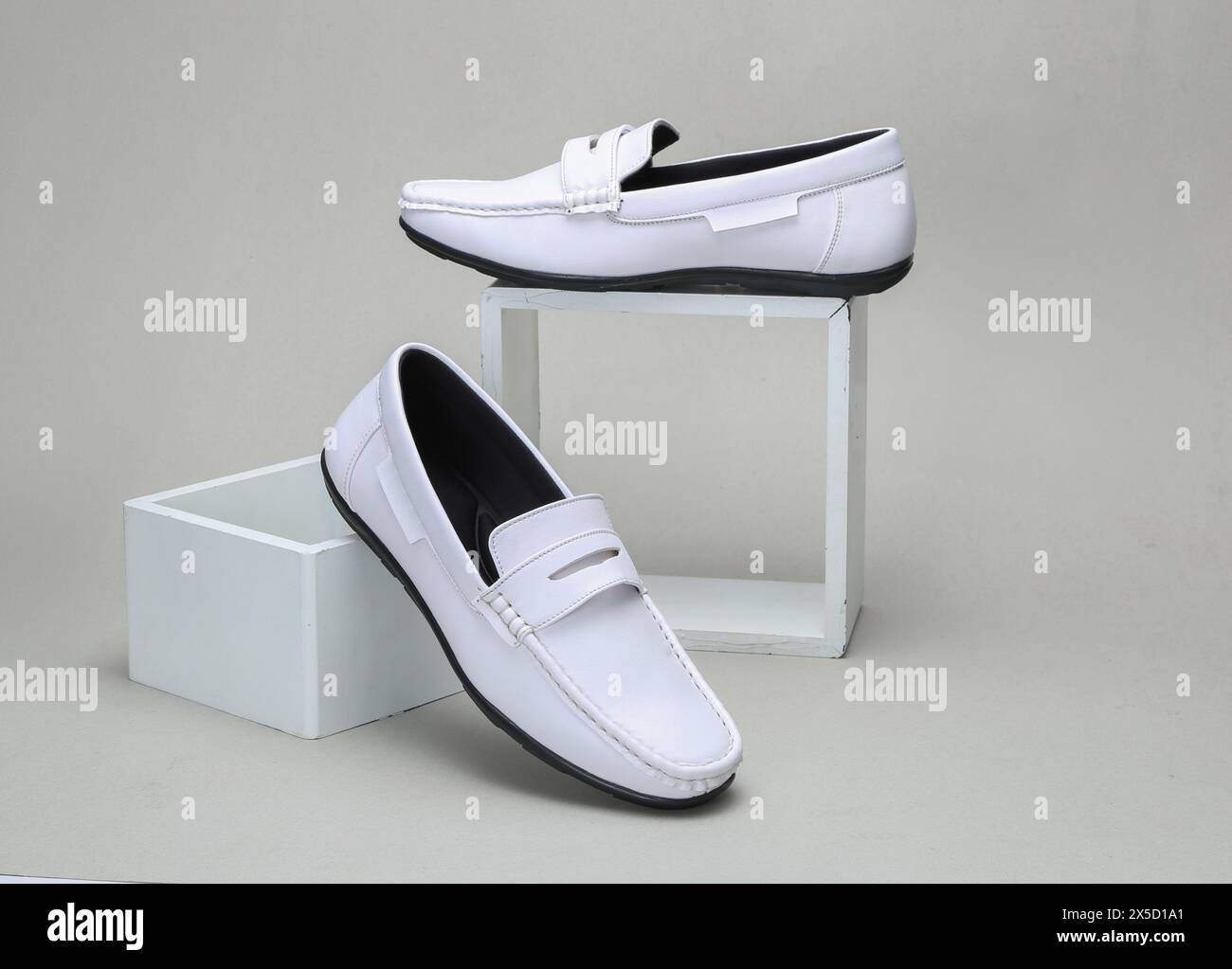 White Slip on Loafers main image 1