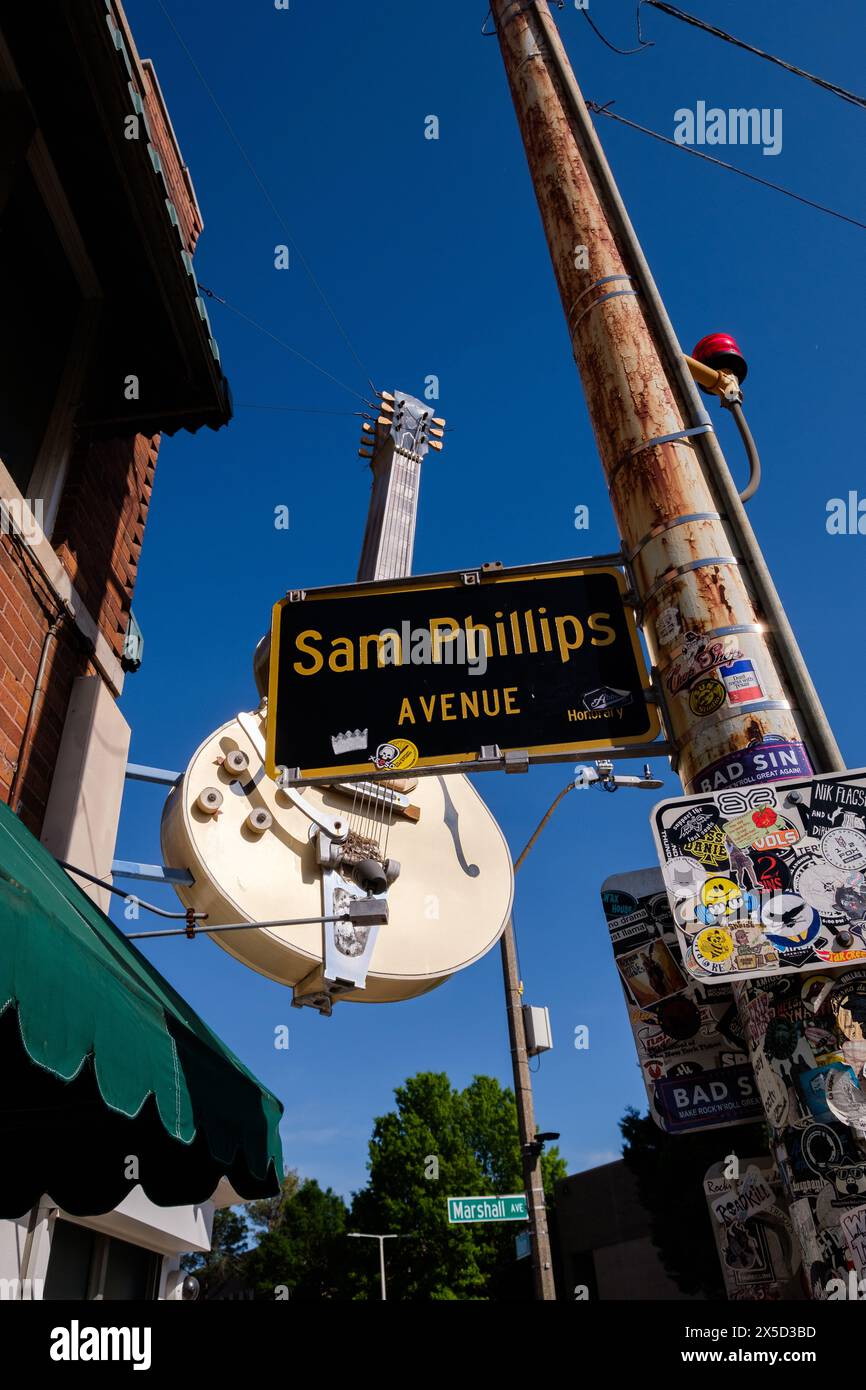 Famous Sun Studio in Memphis Tennessee, where some of the first recordings of Elvis Presley, Johnny Cash, Carl Perkins and Jerry Lee Lewis were made. Stock Photo