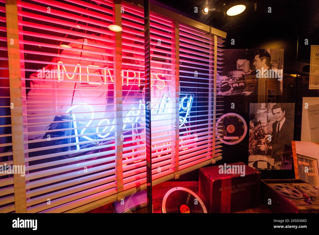 Famous Sun Studio in Memphis Tennessee, where some of the first recordings of Elvis Presley, Johnny Cash, Carl Perkins and Jerry Lee Lewis were made. Stock Photo