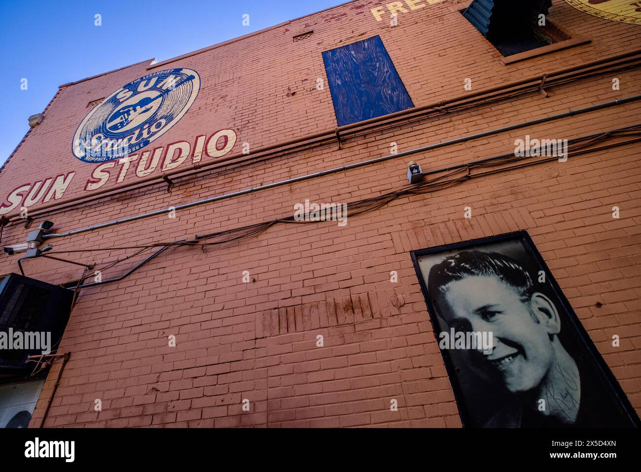 Famous Sun Studio in Memphis Tennessee, where some of the first recordings of Elvis Presley, Johnny Cash, Carl Perkins and Jerry Lee Lewis were made. Stock Photo