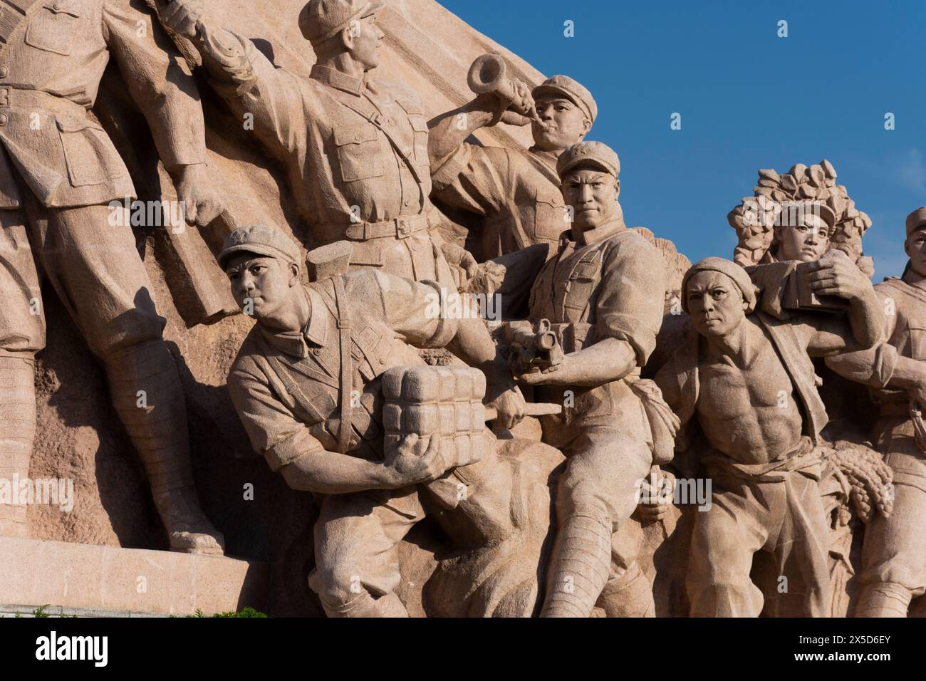 One of a number of heroic statues depicing ordinary working men and women. (Although, largely men.) Stock Photo