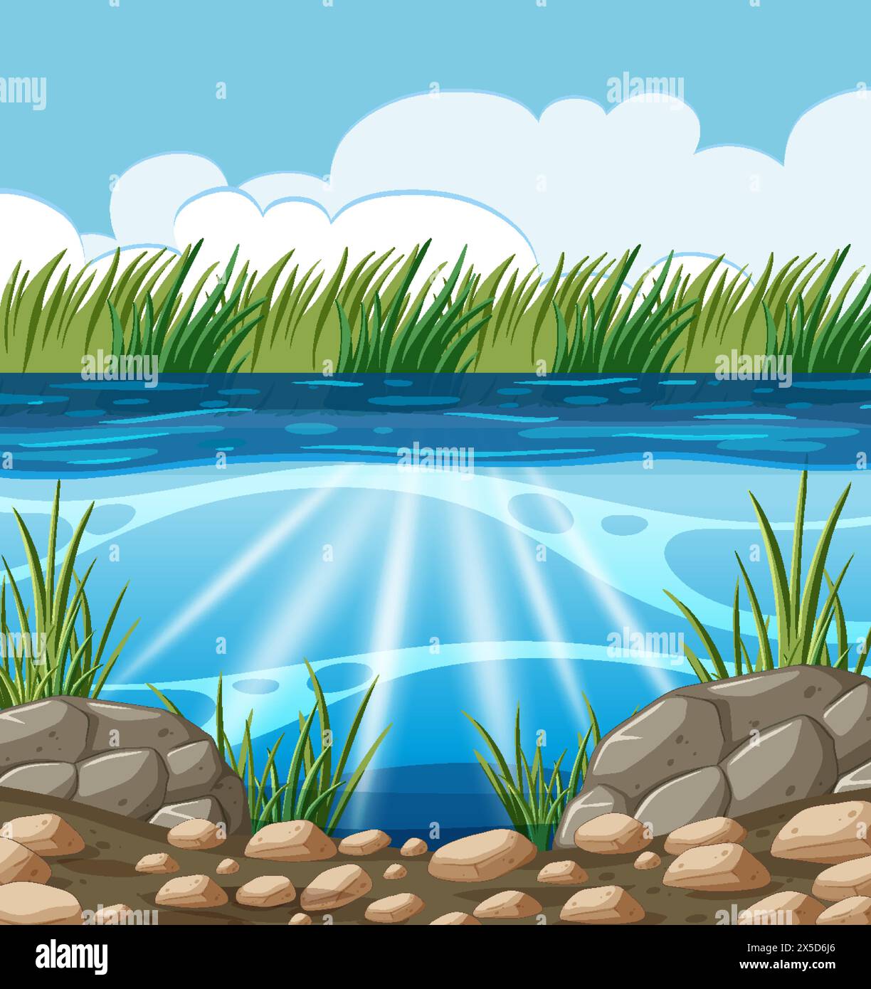 Lake Rocks Vector Pebbles underwater Stock Vector Images - Alamy