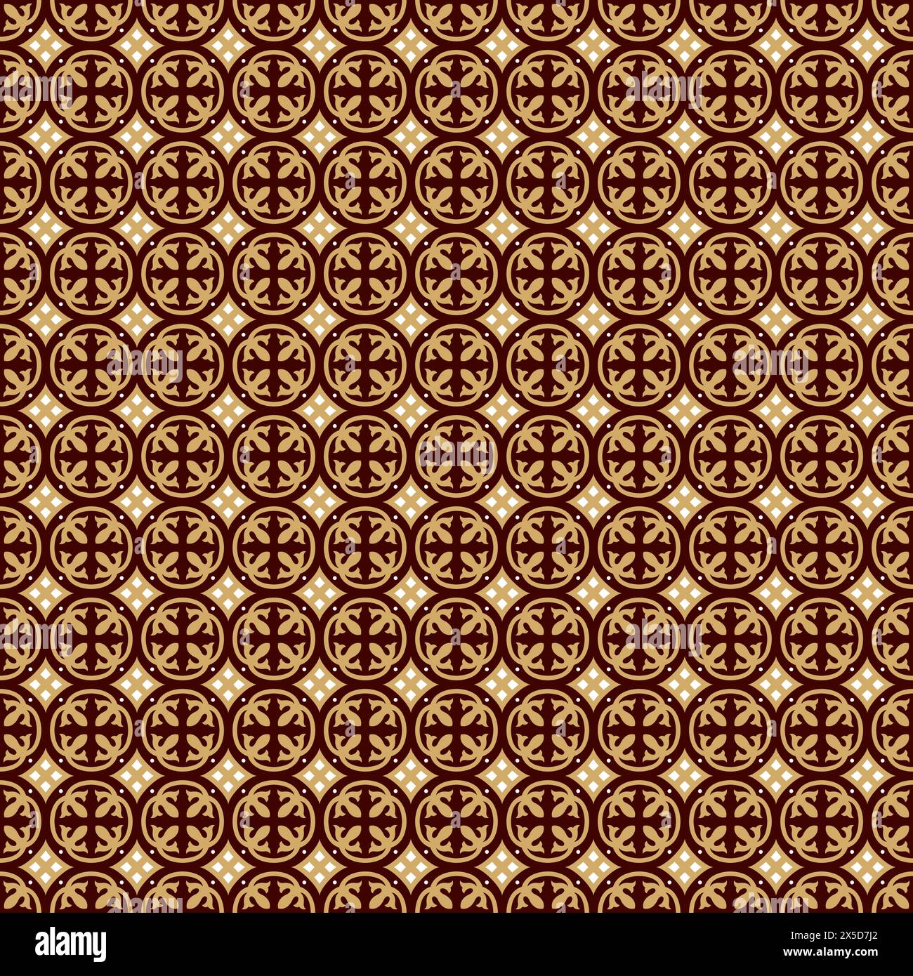 Tile seamless pattern design, geometric floral background Stock Vector