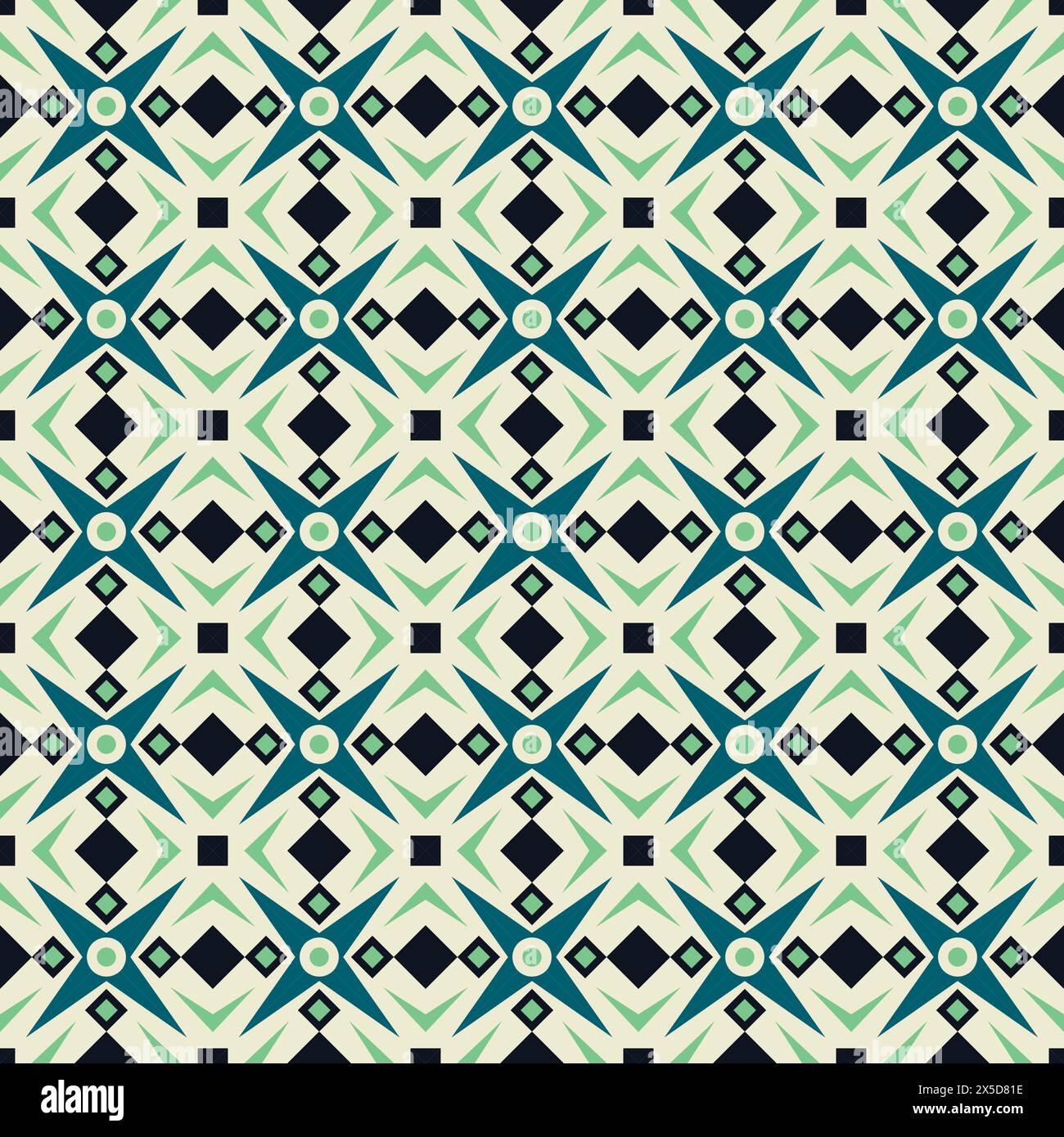 tile seamless pattern design vector, geometric abstract pattern, motif for textile or wallpaper Stock Vector