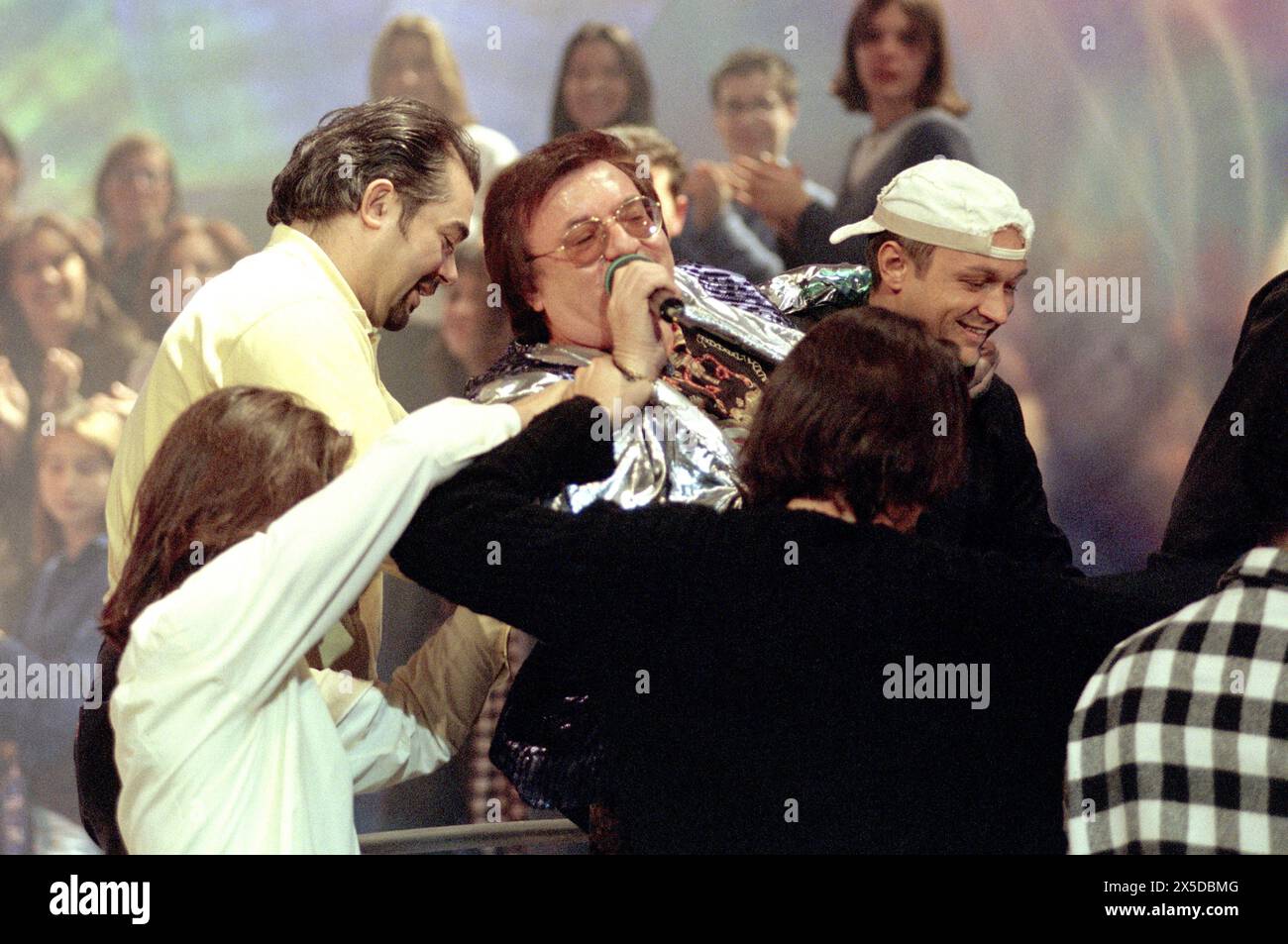 Milan Italy 15/05/1998 : Leone Di Lernia,Italian singer, during the television show “Super 1998” Stock Photo