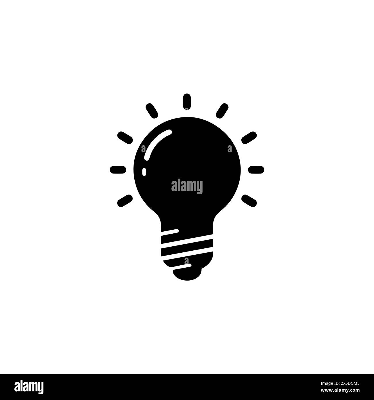 Light Bulb, Electric Lamp flat vector icon. Simple solid symbol ...