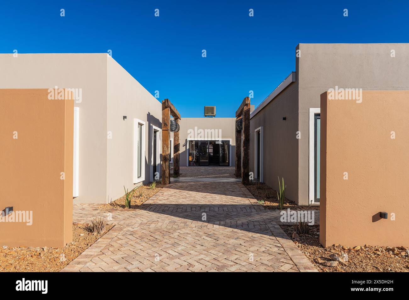 Building of the lodge Damaraland, Khoriax, Namibia Stock Photo