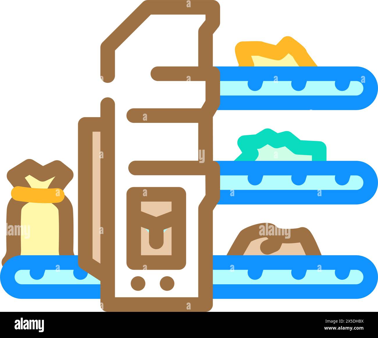 Material recovery facility mrf color icon vector illustration stock