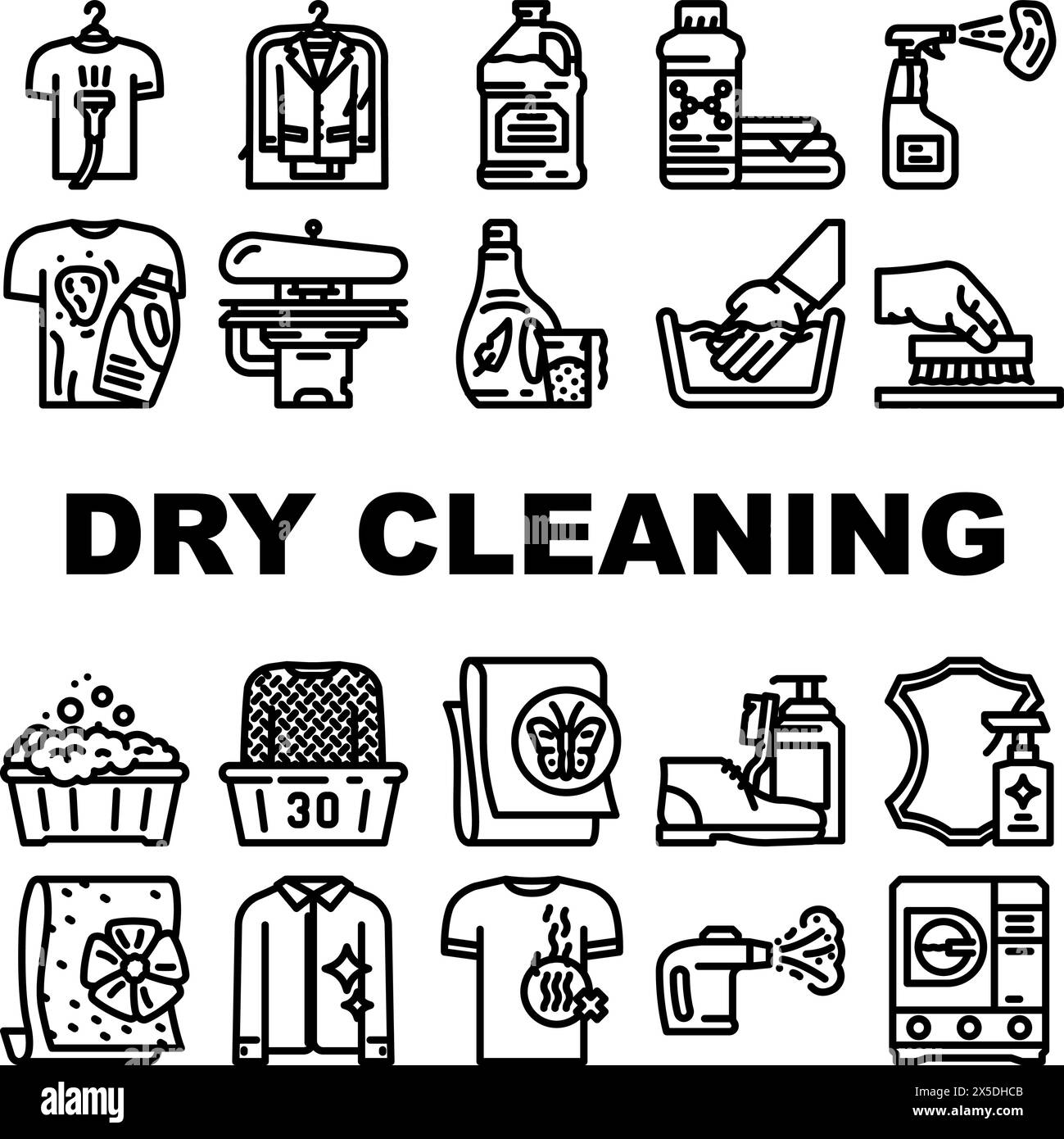 dry cleaning laundry service icons set vector Stock Vector Image & Art