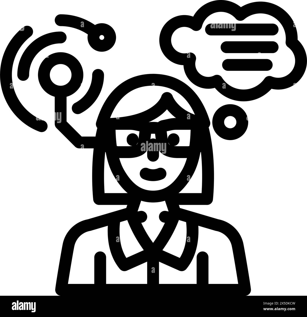 geek chic tech enthusiast line icon vector illustration Stock Vector ...