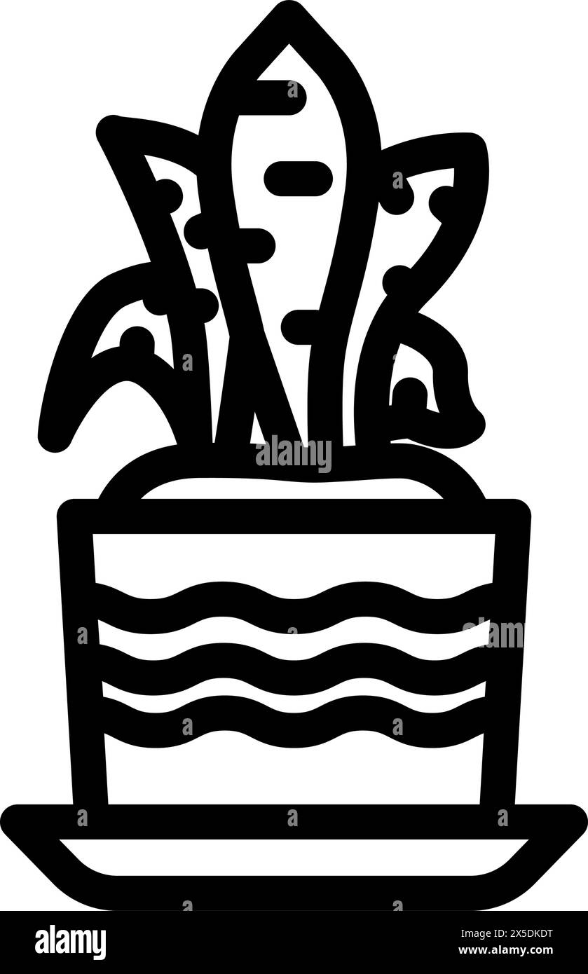 indoor plants urban gardening line icon vector illustration Stock