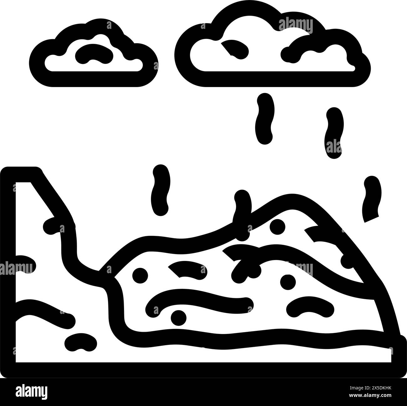 landfill waste sorting line icon vector illustration Stock Vector Image