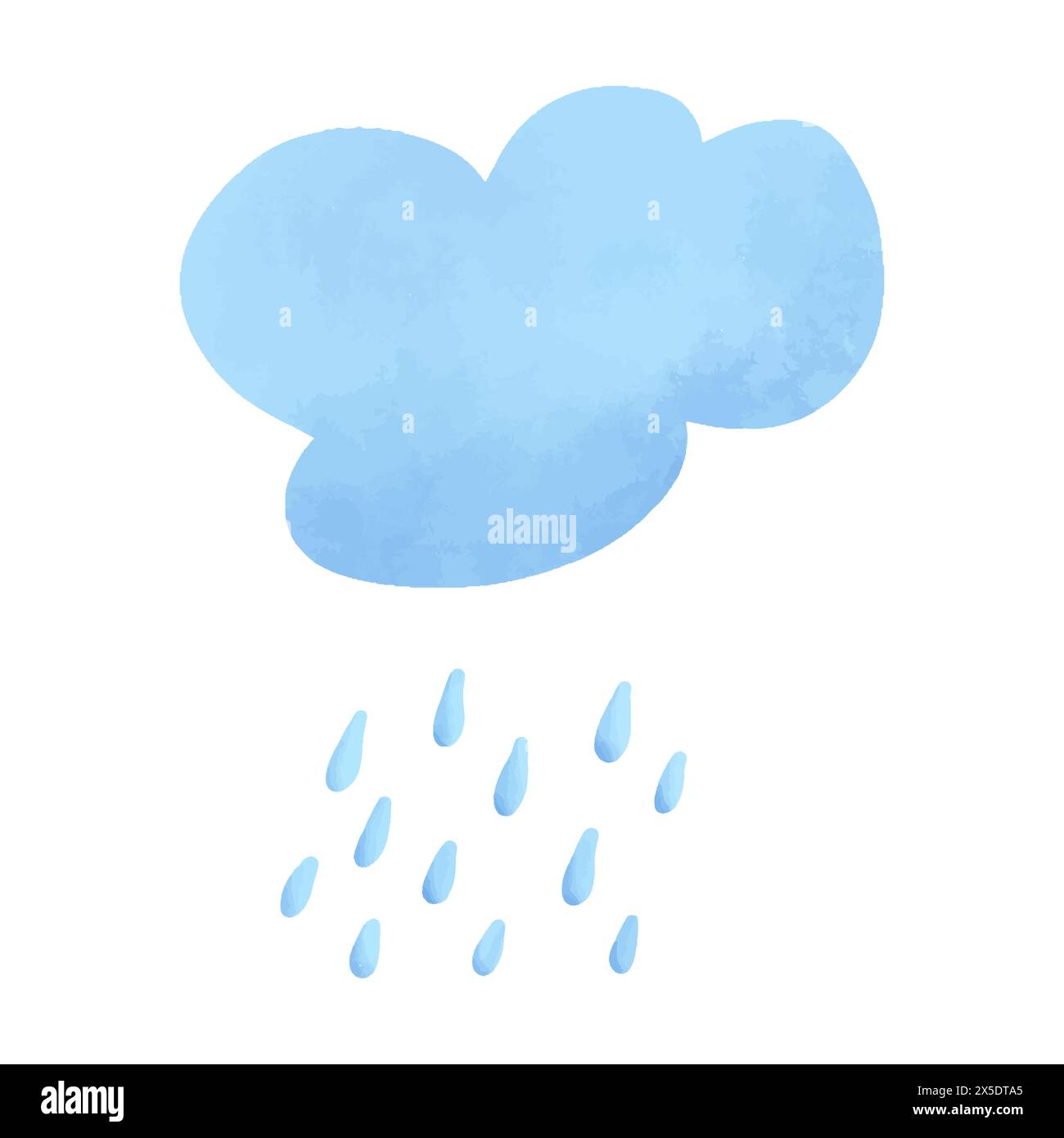 Cloud, hand drawn watercolor vector illustration Stock Vector Image ...
