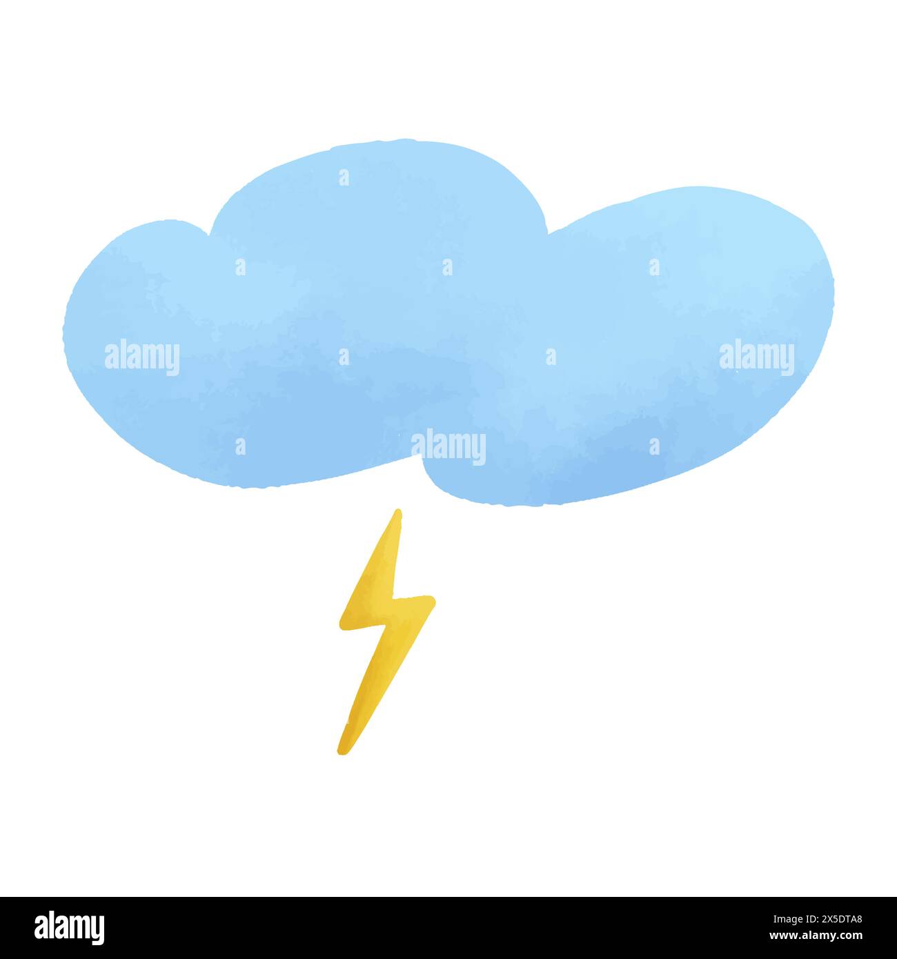 Cloud, hand drawn watercolor vector illustration Stock Vector Image ...
