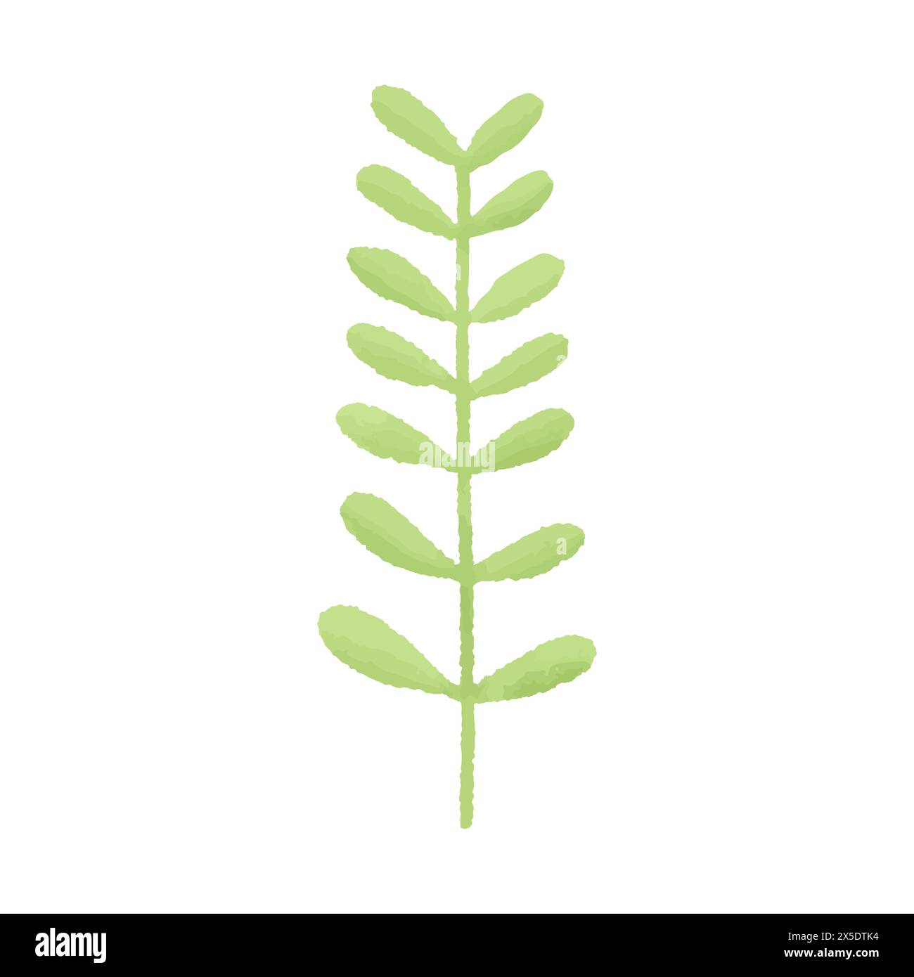 Watercolor vector illustration of leaf in childish style Stock Vector ...