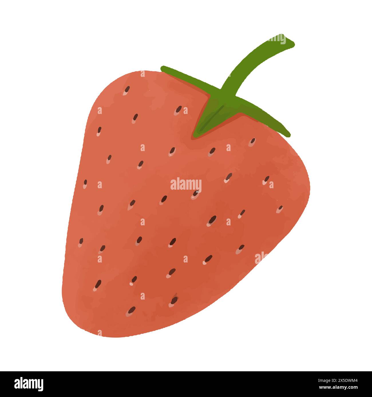 Watercolor vector illustration of strawberry in childish style Stock ...