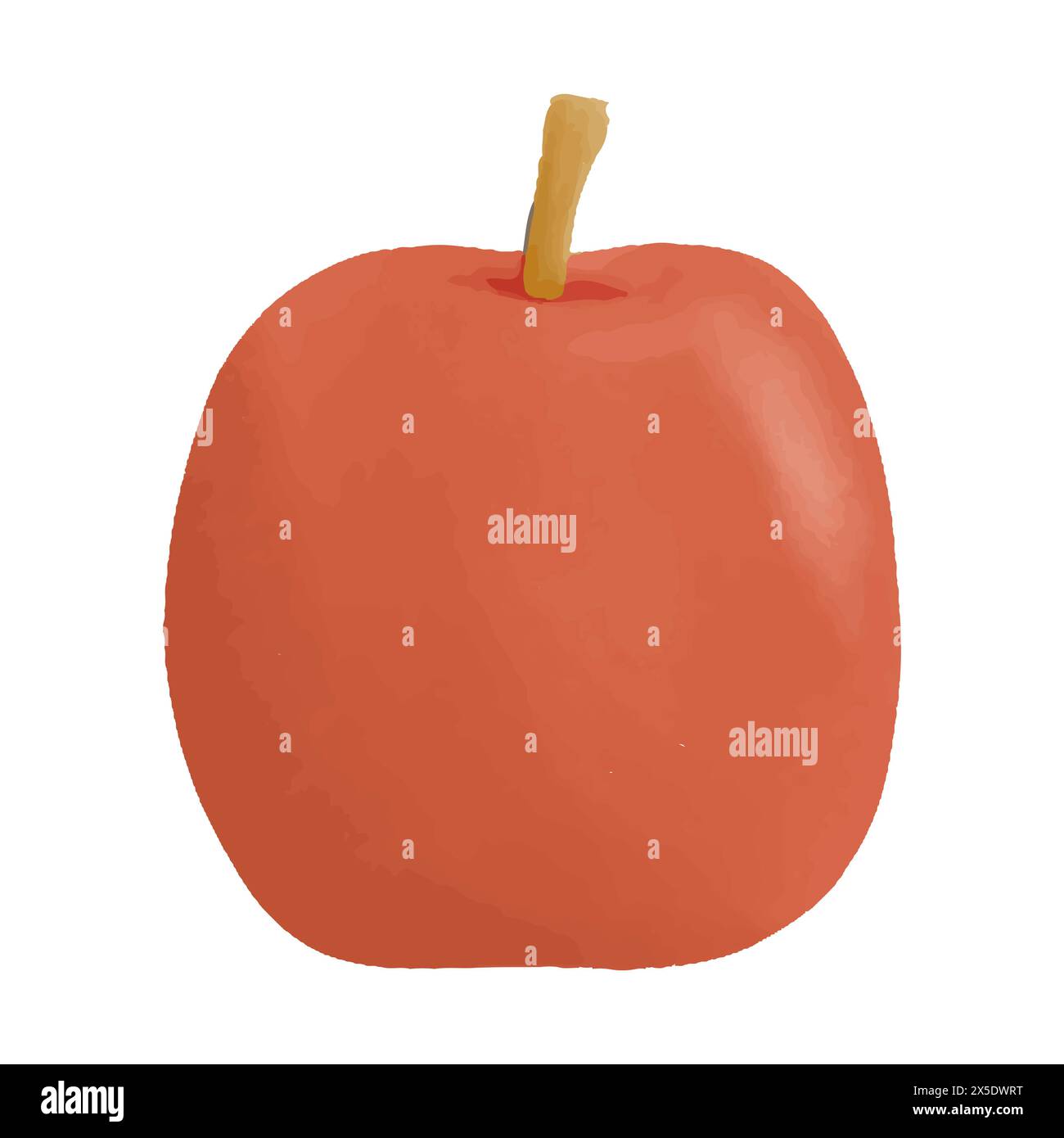 Watercolor vector illustration of apple in childish style Stock Vector ...