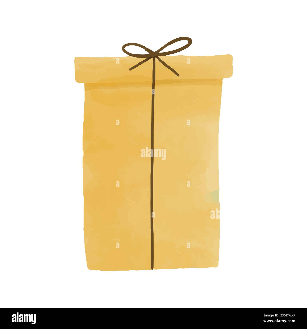 Watercolor vector illustration of gift box in childish style Stock ...