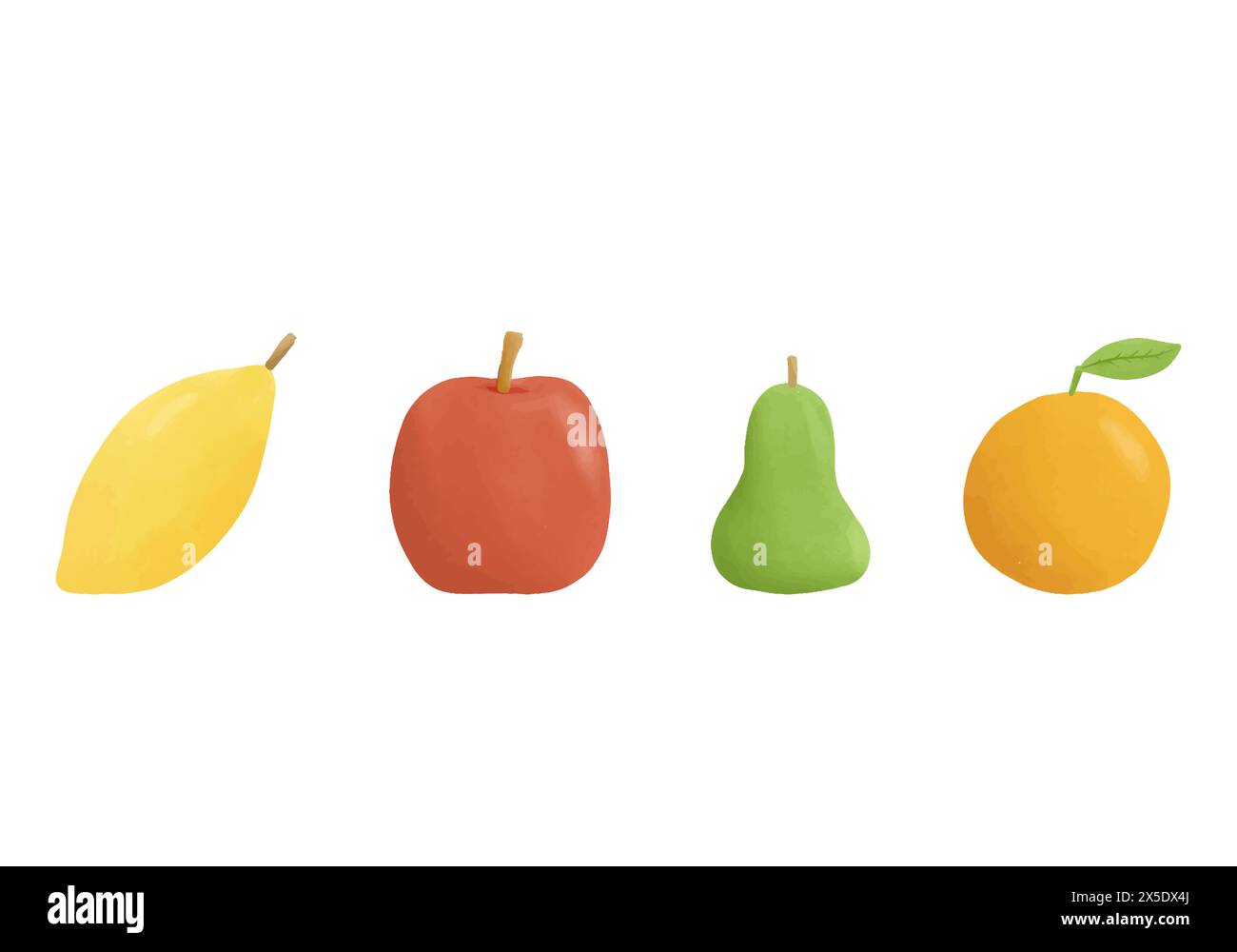 Set of watercolour vector illustrations of fruits Stock Vector Image ...