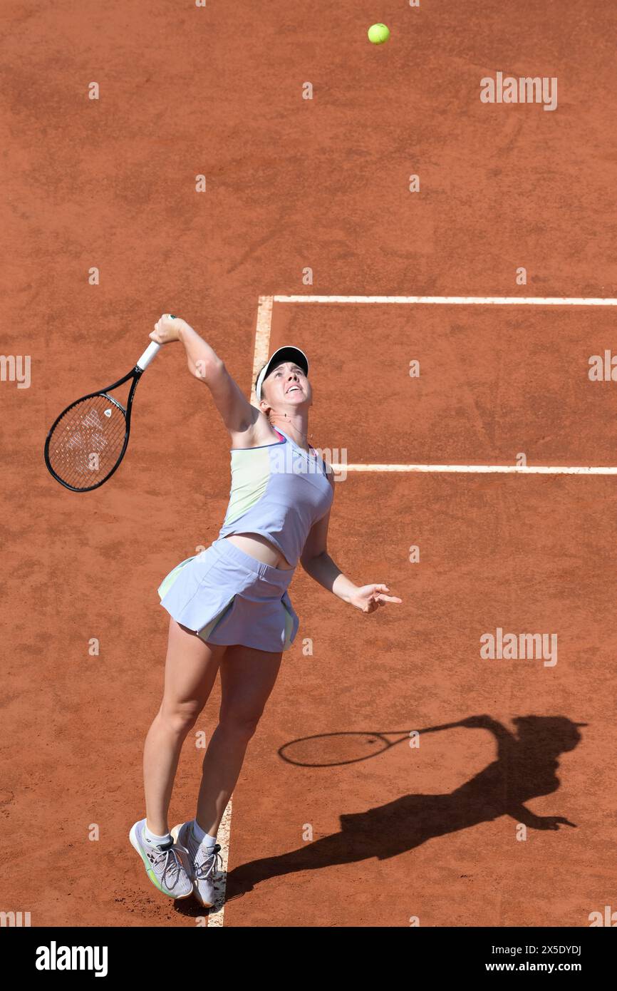 Roma, Italia. 09th May, 2024. Czech Republic Linda Noskova during her match against Italy's Lucrezia Stefanini at the Italian Open tennis tournament in Rome, Thursday, May 9, 2024.(Alfredo Falcone/LaPresse)Czech Republic Linda Noskova during her match against Italy's Lucrezia Stefanini at the Italian Open tennis tournament in Rome, Thursday, May 9, 2024.(Alfredo Falcone/LaPresse) Credit: LaPresse/Alamy Live News Stock Photo