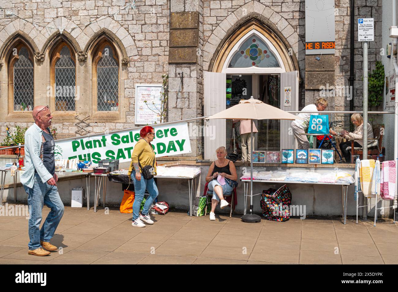 A plant sale outside the United Reform Church in The Strand, Dawlish ...