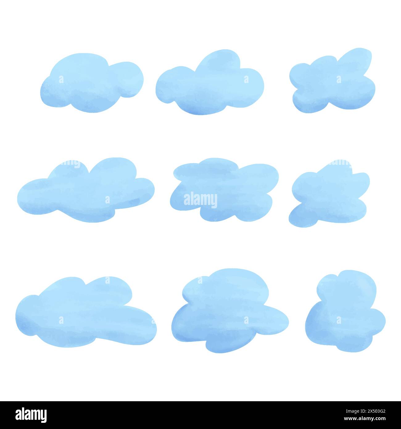 Cloud, hand drawn watercolor vector illustration Stock Vector Image ...