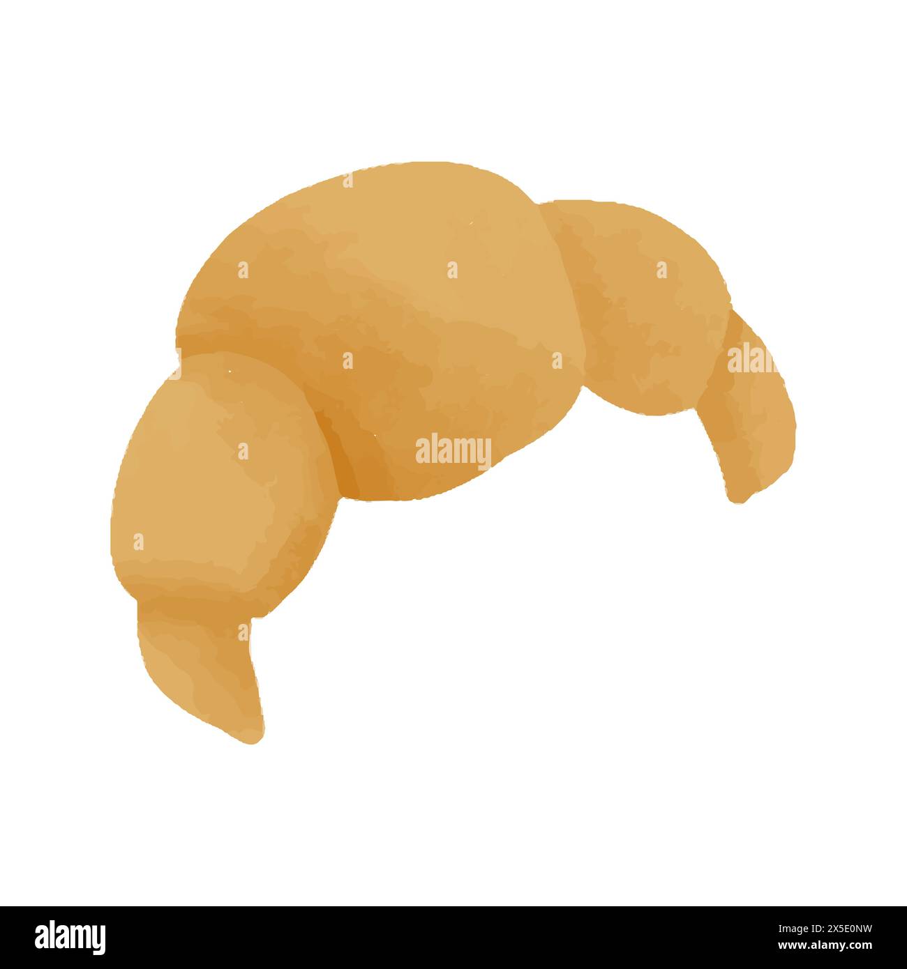 Watercolor vector illustration of croissant in childish style Stock ...