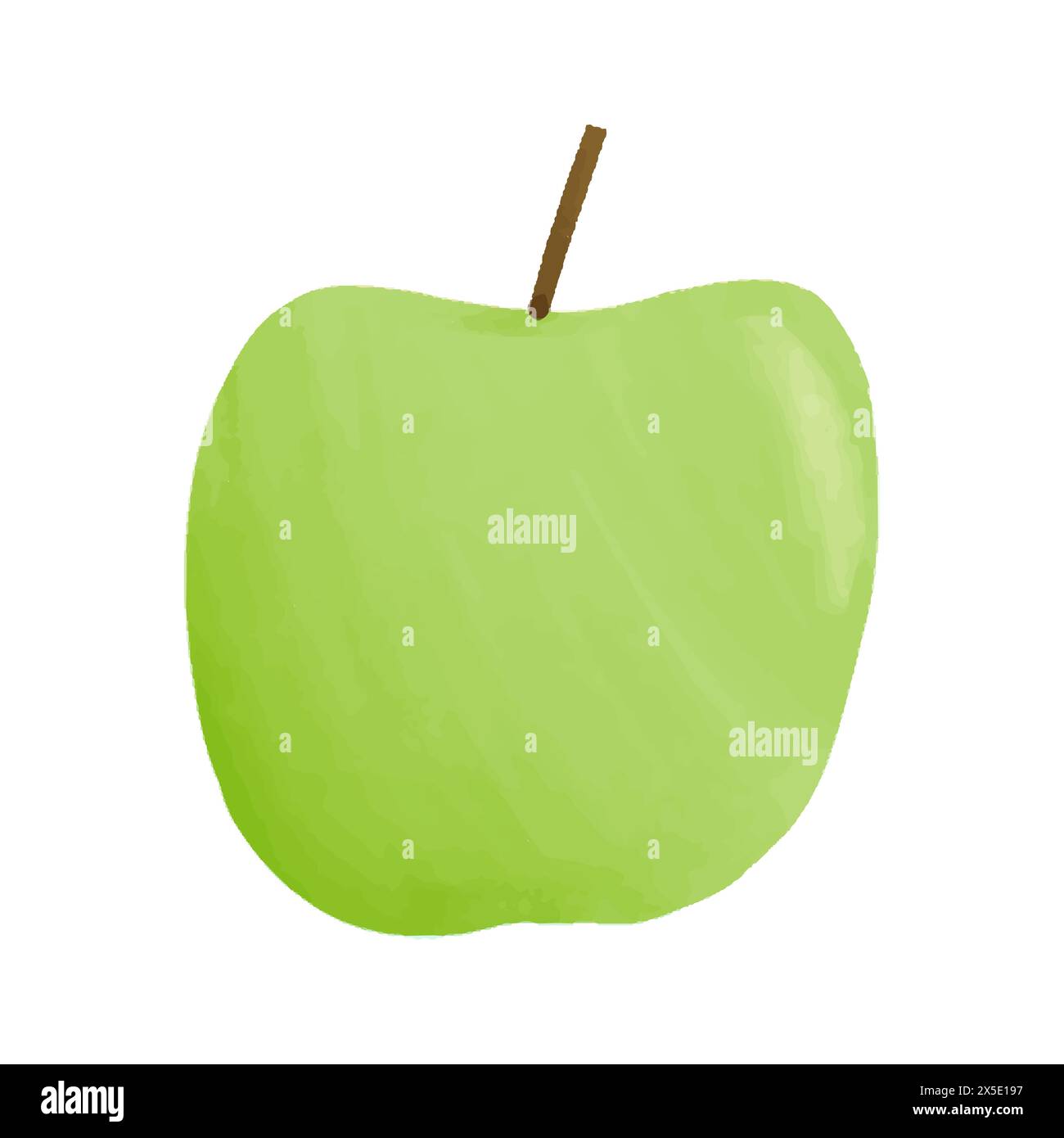 Watercolor vector illustration of apple in childish style Stock Vector ...