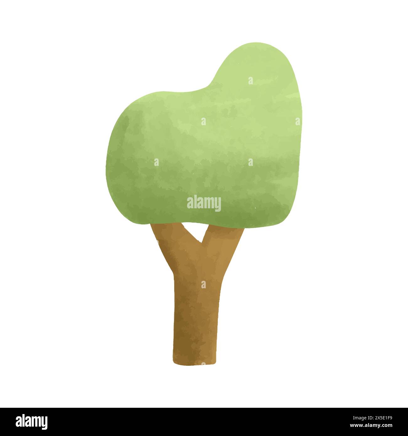 Watercolor vector illustration of tree in childish style Stock Vector ...