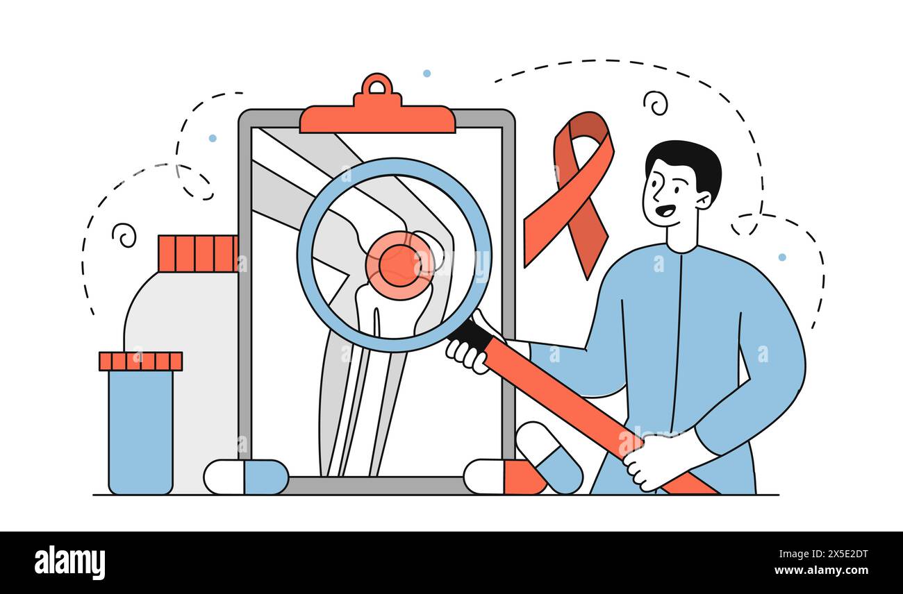 Doctor studying arthritis vector simple Stock Vector