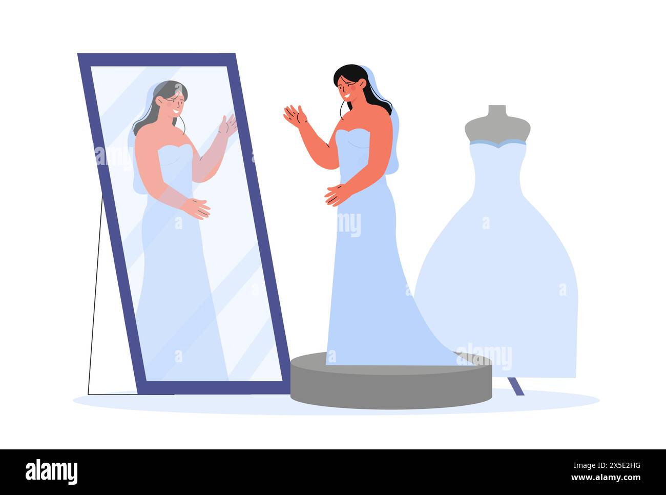 Woman with dress fitting vector Stock Vector