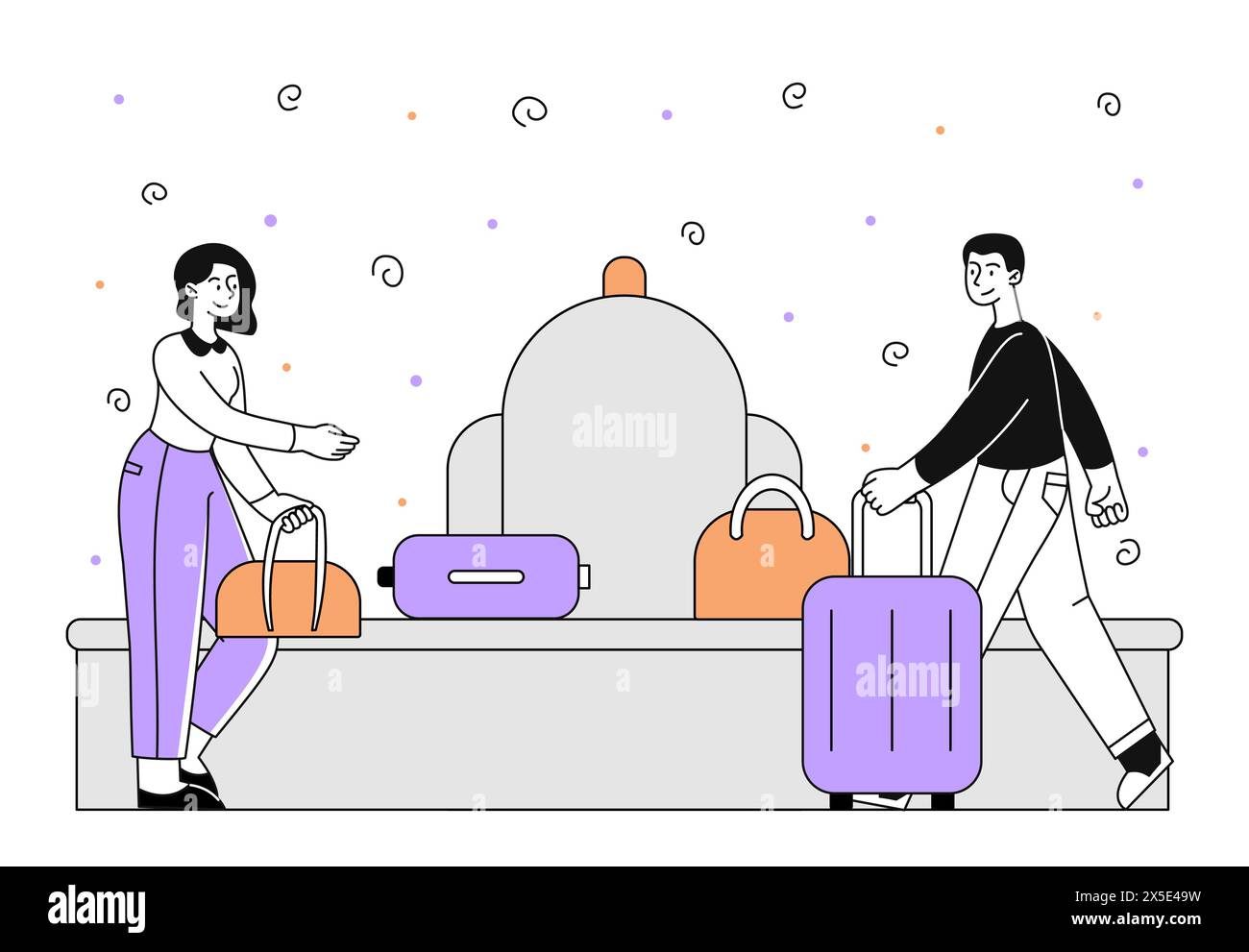 People with suitcases vector simple Stock Vector