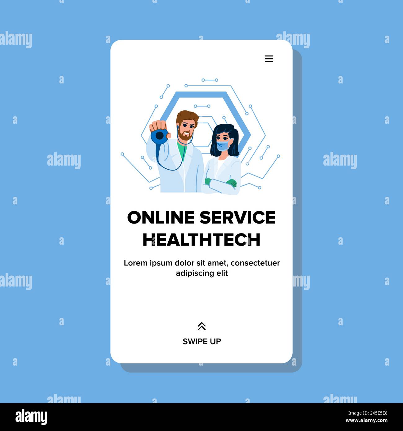 wellness online service healthtech vector Stock Vector