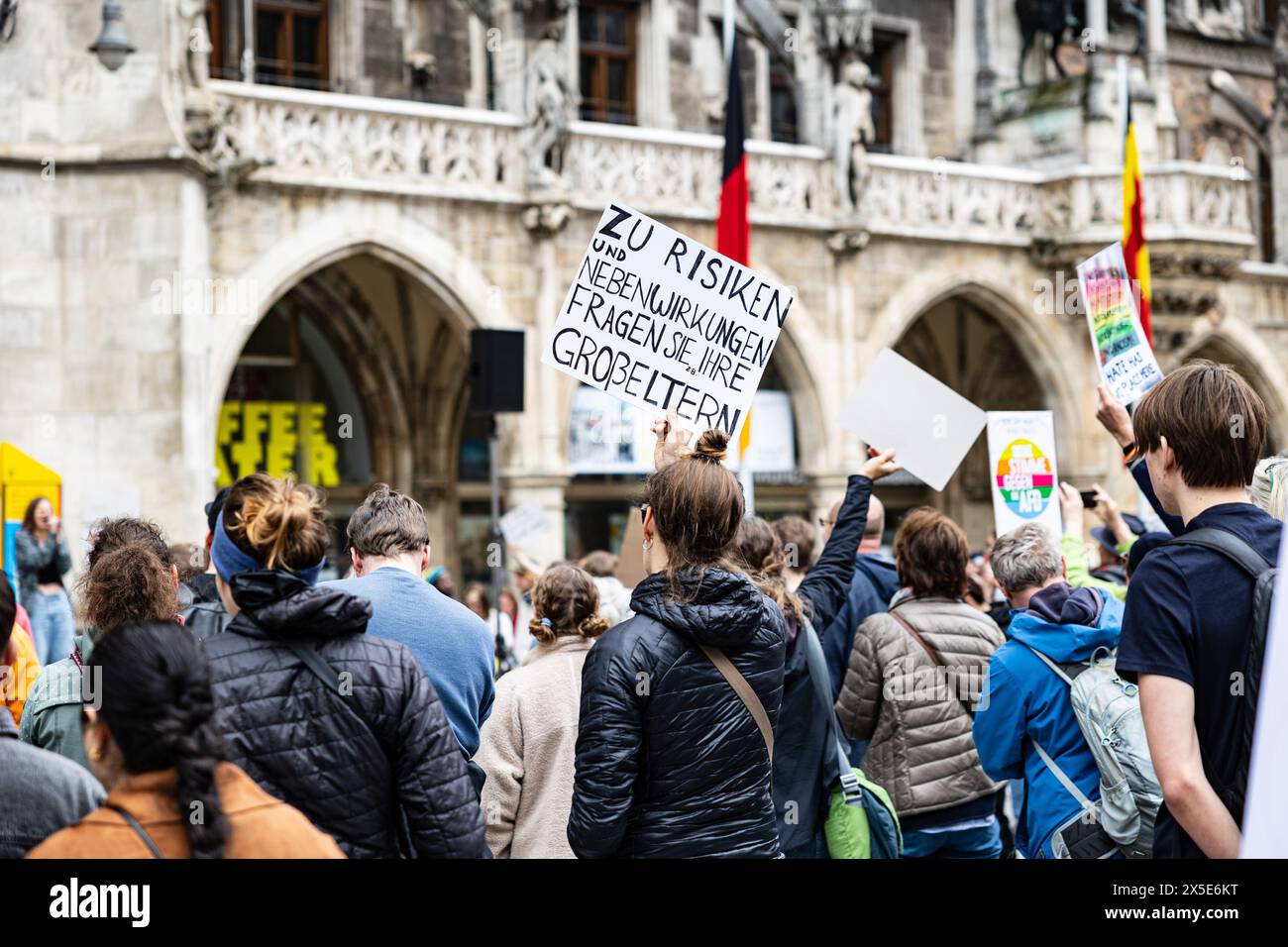 Munich, Germany. 09th May, 2024. More than 100 people joined a rally of Fridays For Future on May 9, 2024 in Munich, Germany. The call said ' Defend Democracy '. (Photo by Alexander Pohl/Sipa USA) Credit: Sipa USA/Alamy Live News Stock Photo