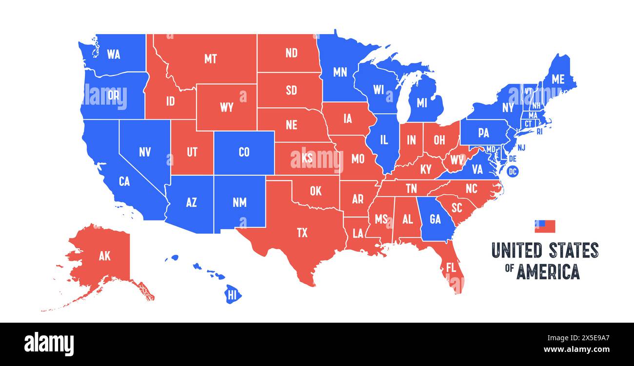 USA Voting Map Poster map of United - Usa Voting Map Poster Map Of United States 2X5E9A7