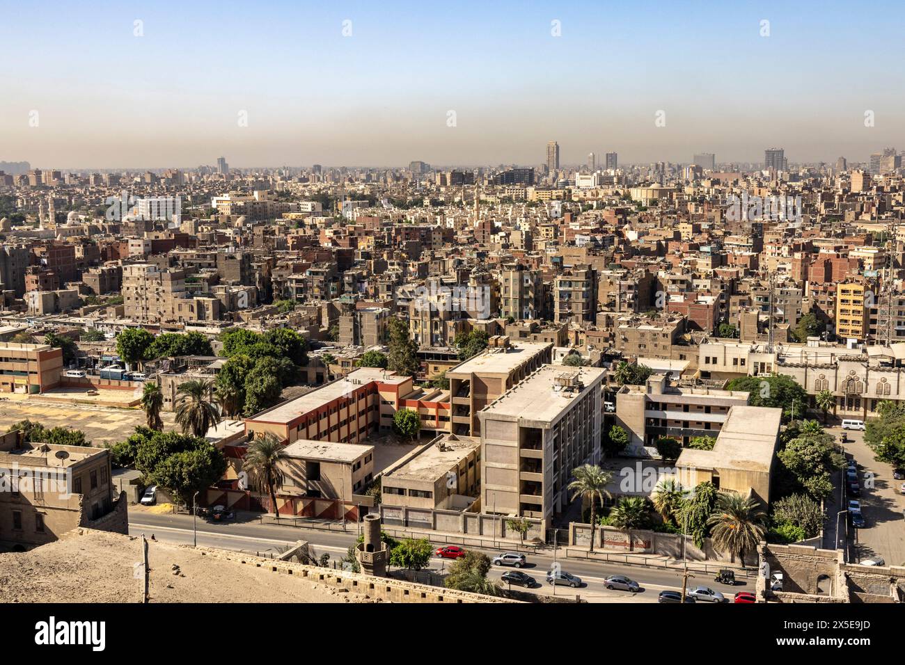 The capital city of Cairo in Egypt. Large sprawling city on the Nile
