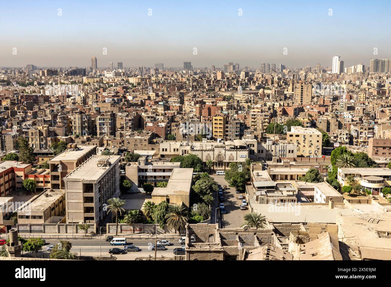 The capital city of Cairo in Egypt. Large sprawling city on the Nile