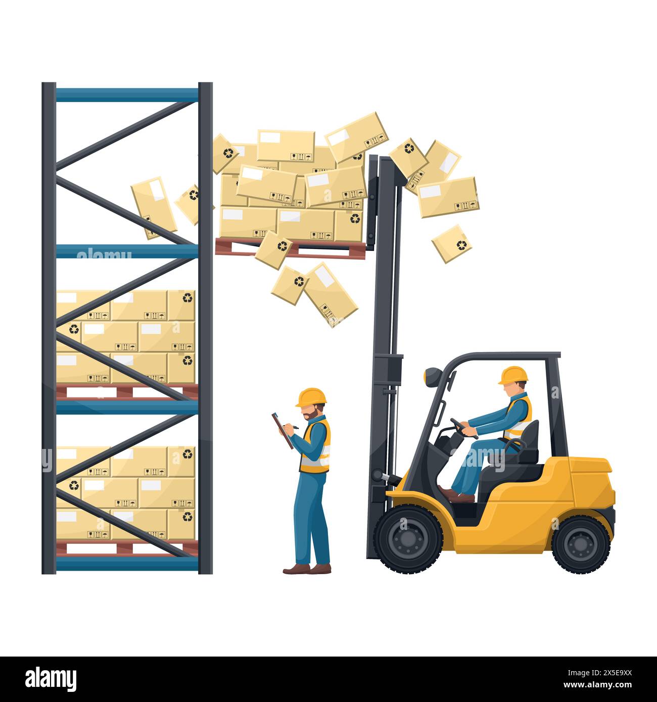falling forklift accident usa july 4