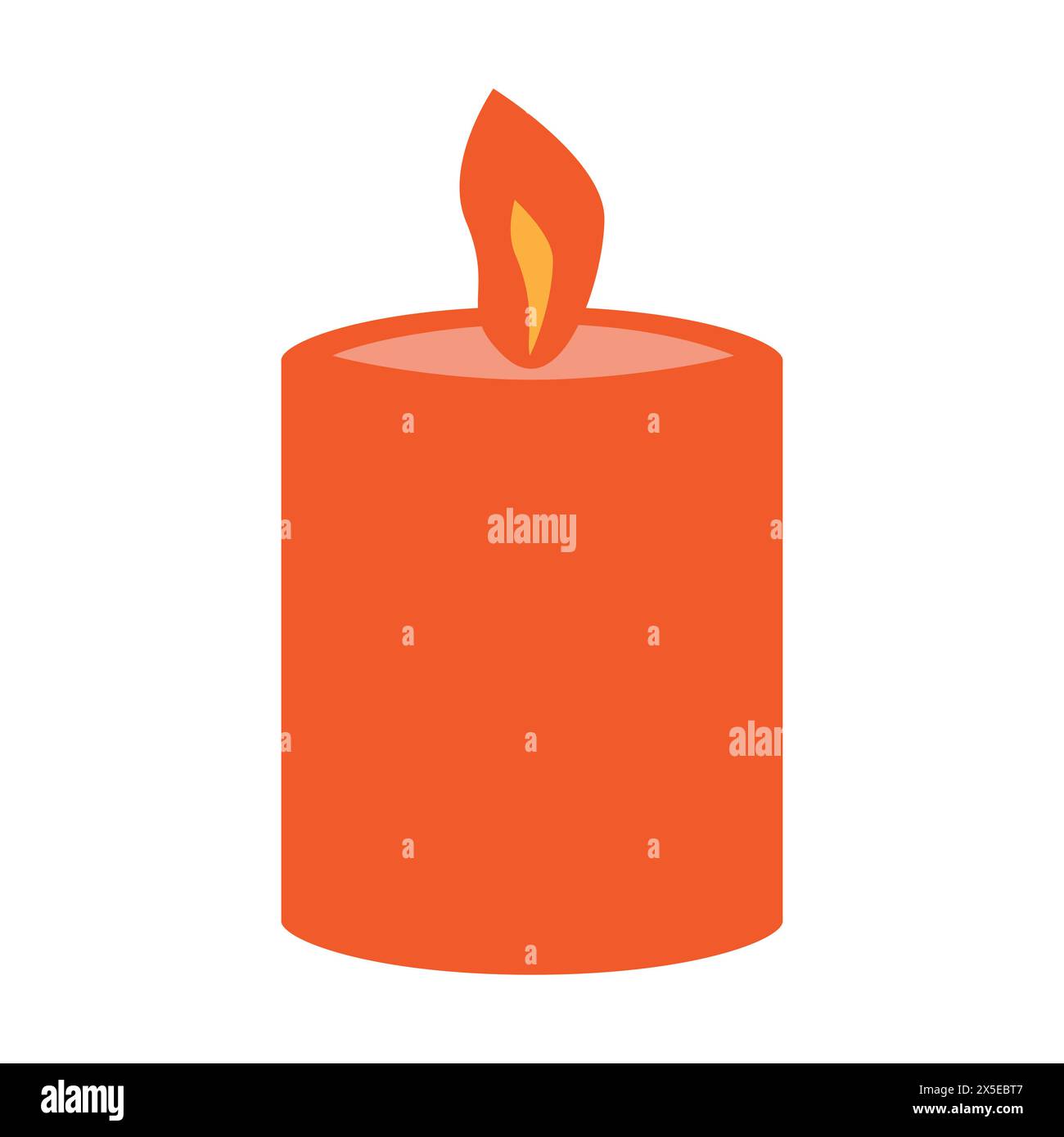 Cartoon Burning Flame Candle Icon Stock Vector