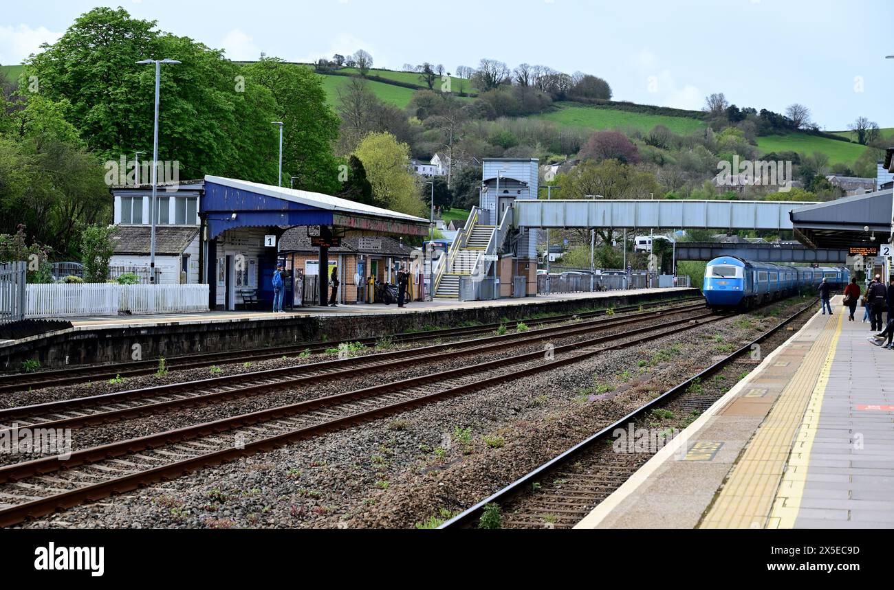 The Midland Pullman passing through Totnes, South Devon. This is 1Z65 the 0900 Penzance to Berwick upon Tweed on 14.04.2024. Stock Photo