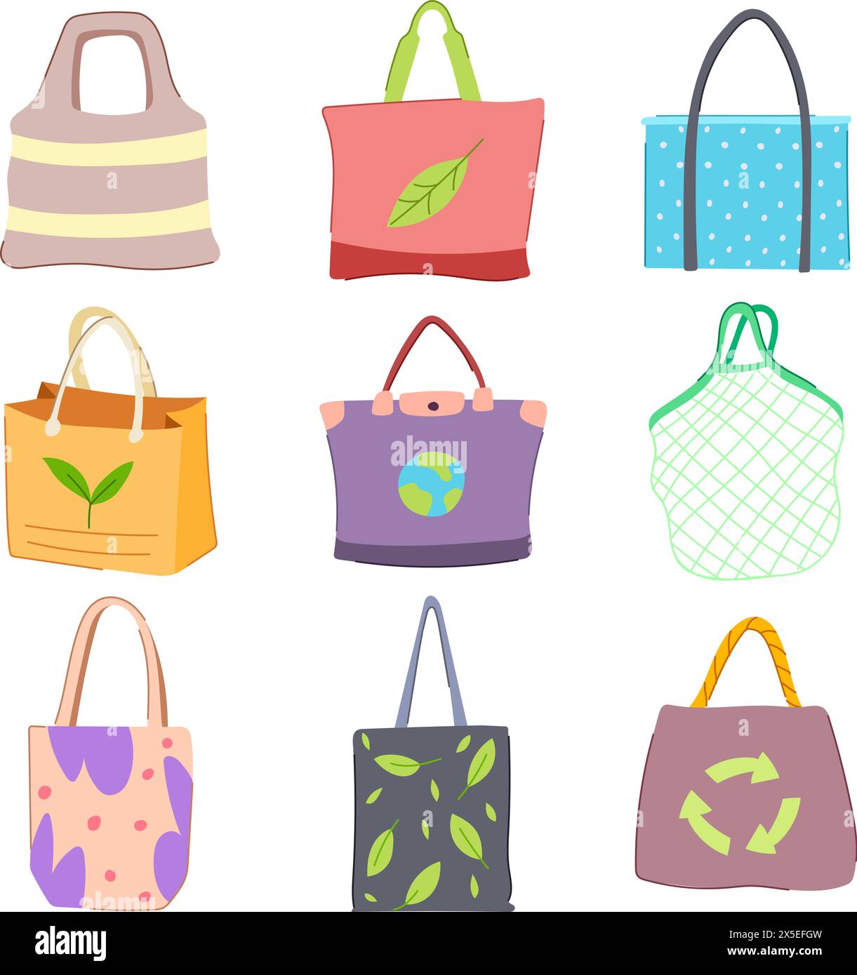 eco-friendly-shopping-bag-set-cartoon-vector-illustration-stock-vector