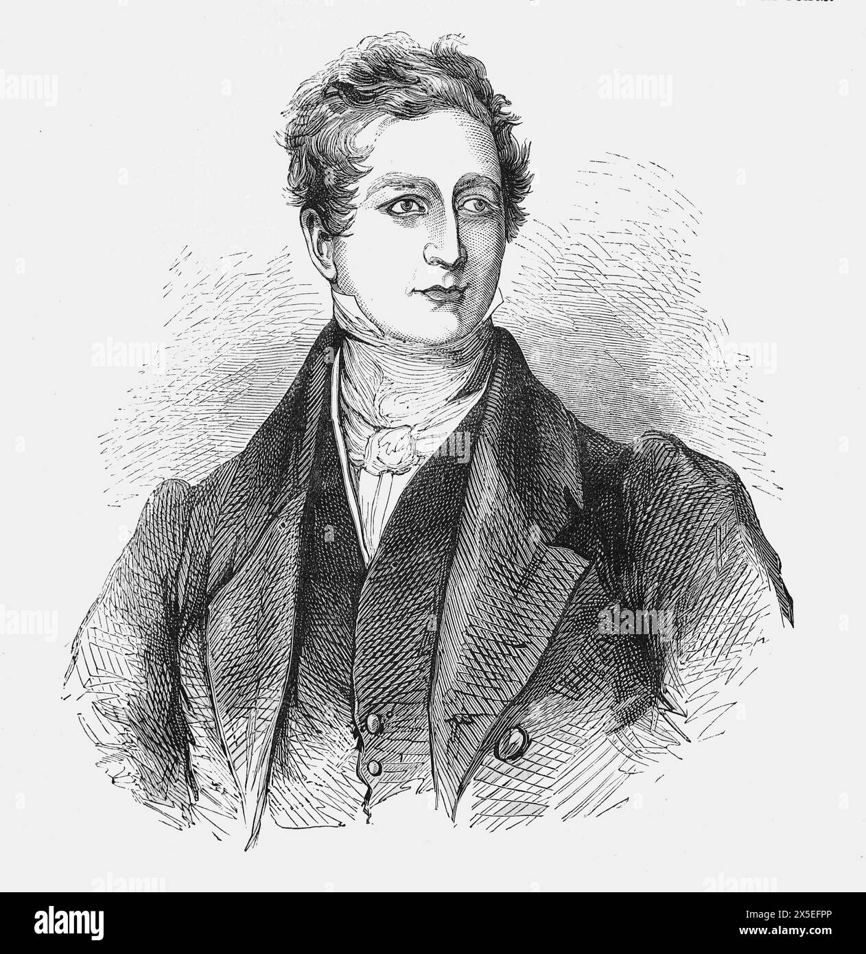 Portrait of Sir Robert Peel, British politician who served two terms as Prime Minister of the United KIngdom. Founder of the Metropolitan Police Service. Illustration from Cassell's History of England, Vol VII. New Edition published Circ 1873-5. Stock Photo