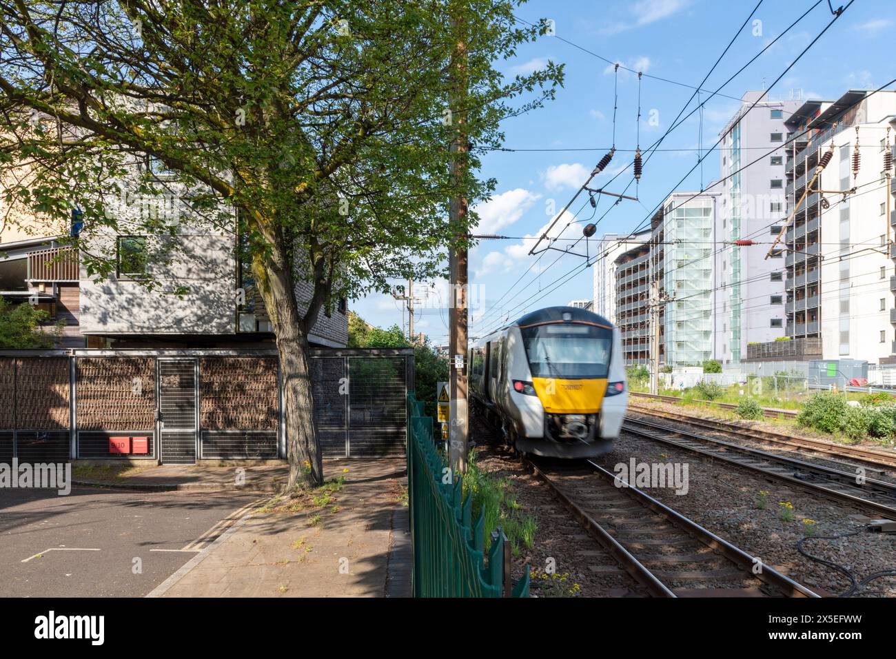 View showing the situation of the property next to the railway tracks