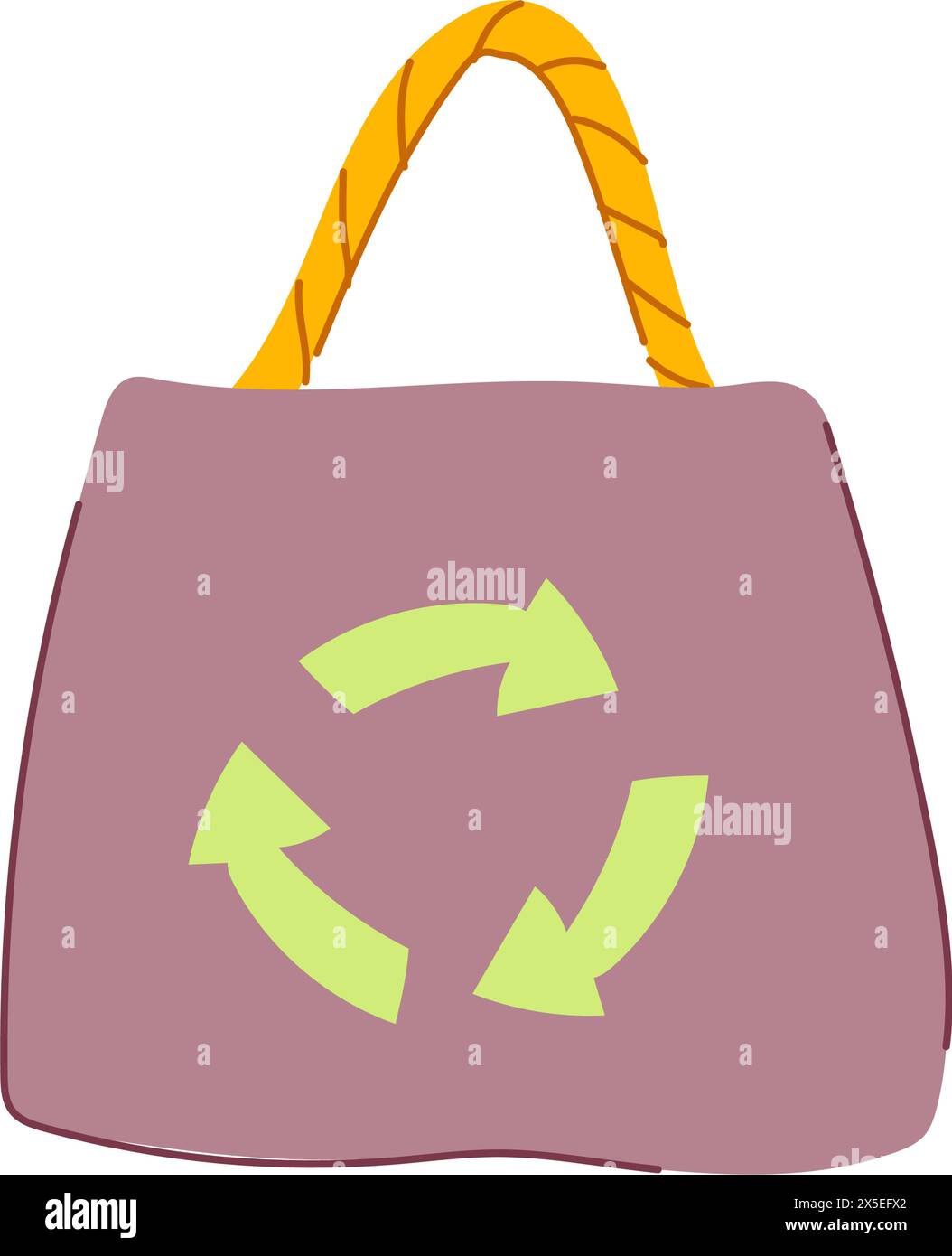 mockup eco friendly shopping bag cartoon vector illustration Stock