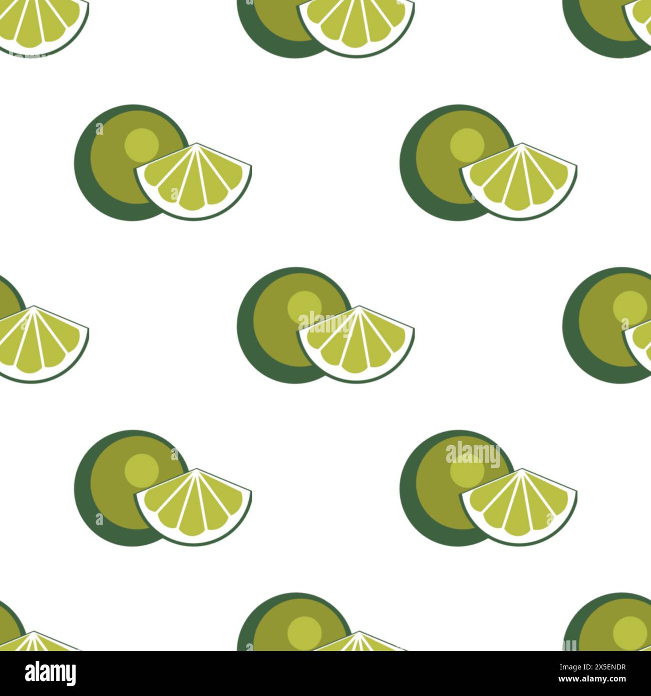 seamless pattern of limes whole and slices on a white background hand ...
