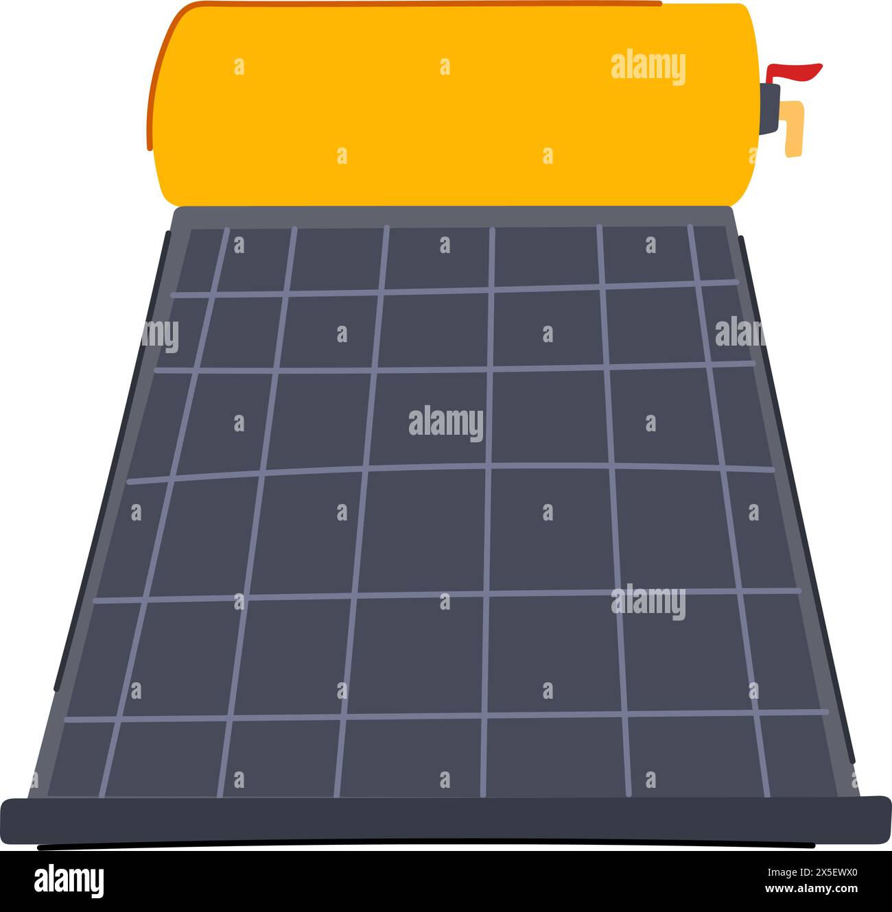 hot solar water heater cartoon vector illustration Stock Vector