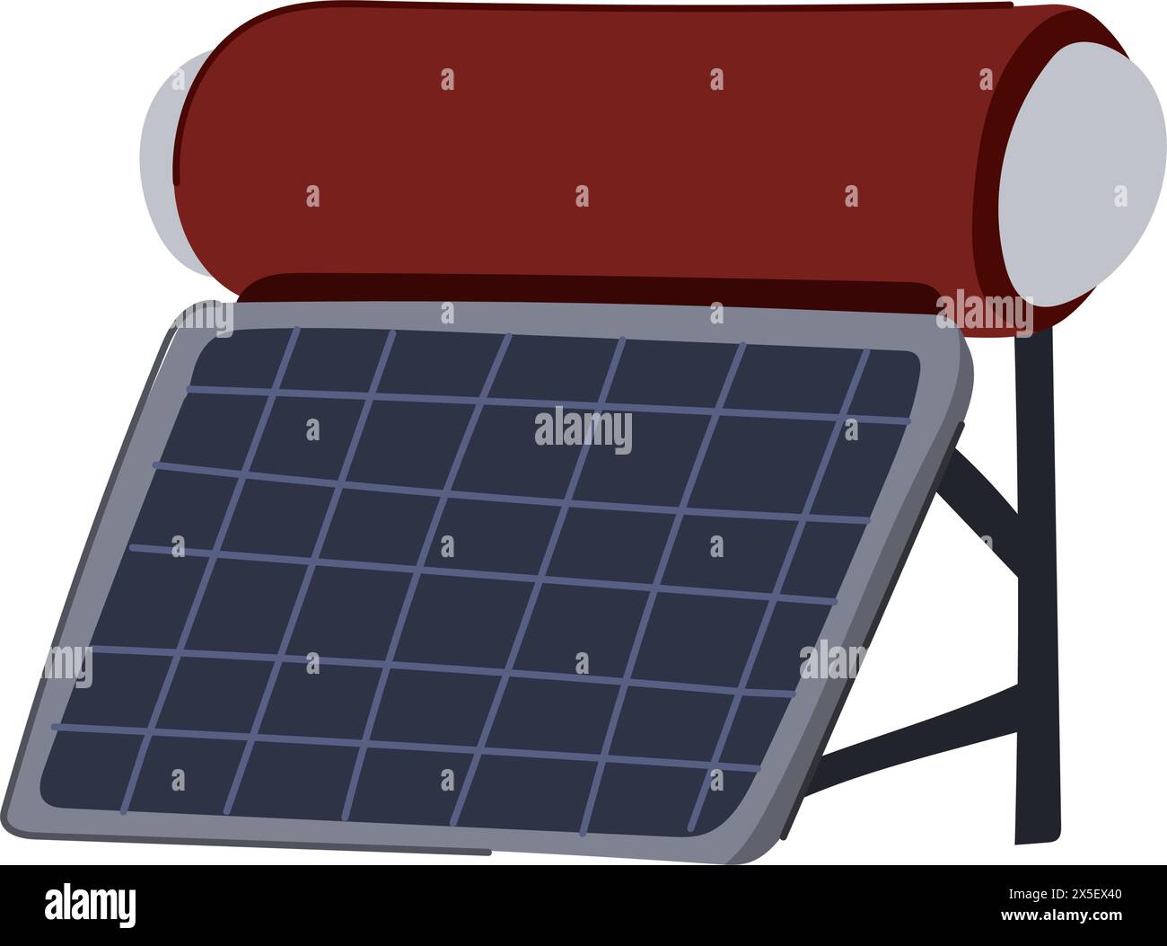 collector solar water heater cartoon vector illustration Stock Vector