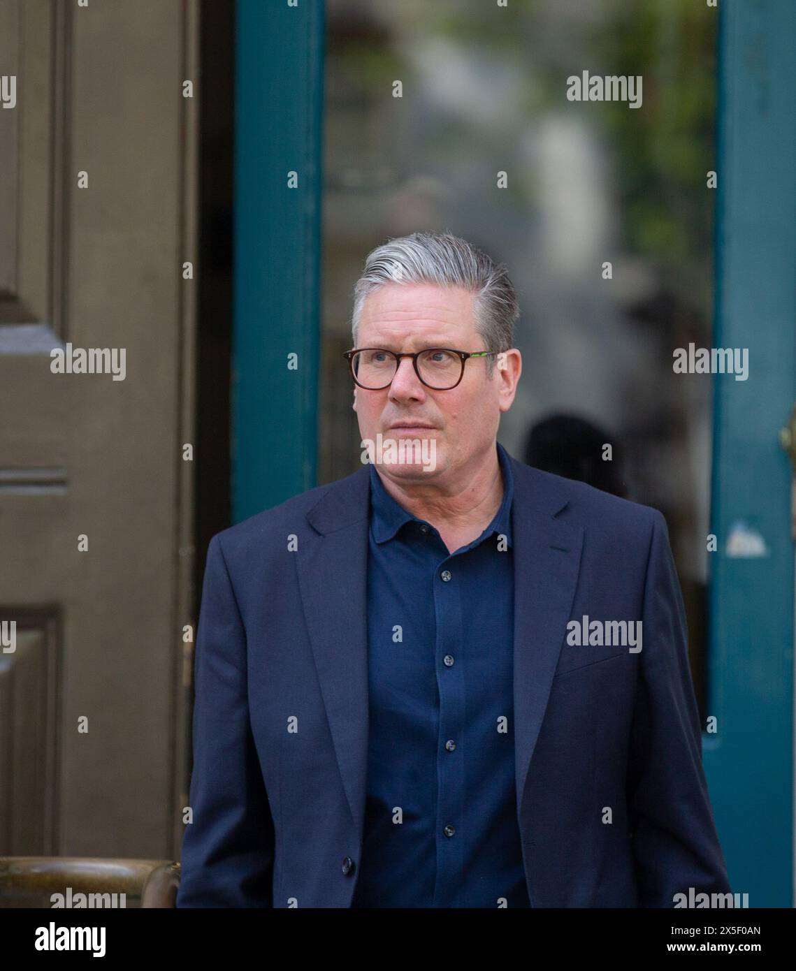 London, UK. 9th May, 2024. Sir Keir Starmer, Leader of the Labour Party leaves Cabinet office after meeting Credit: Richard Lincoln/Alamy Live News Stock Photo